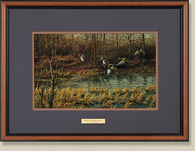 Apple River Mallards Walnut Framed